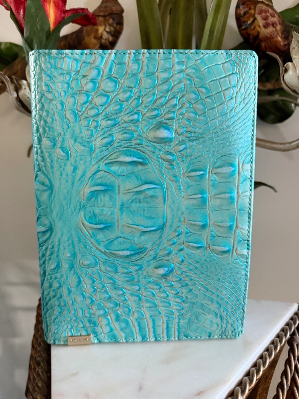 🩵🦋🩵 NWT Brahmin Dusty Blue Assorted Sample Leather Journal w/full eye 🩵🦋🩵